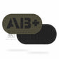 Krydex 4pcs AB+ POS Blood Type Patches Tactical Reflective Hook & Loop Badge First Aid Emergency IFAK Trauma Patch 2x1 In.