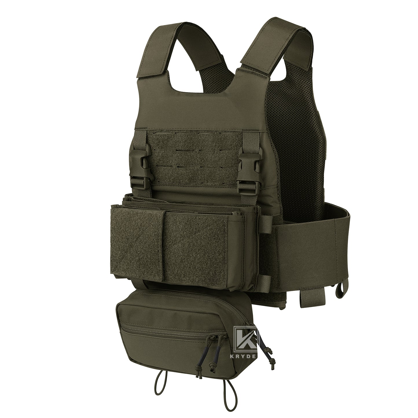 KRYDEX Low Vis Slick Plate Carrier Tactical Vest Body Armor w/MK Micro Fight Chest Rig Set