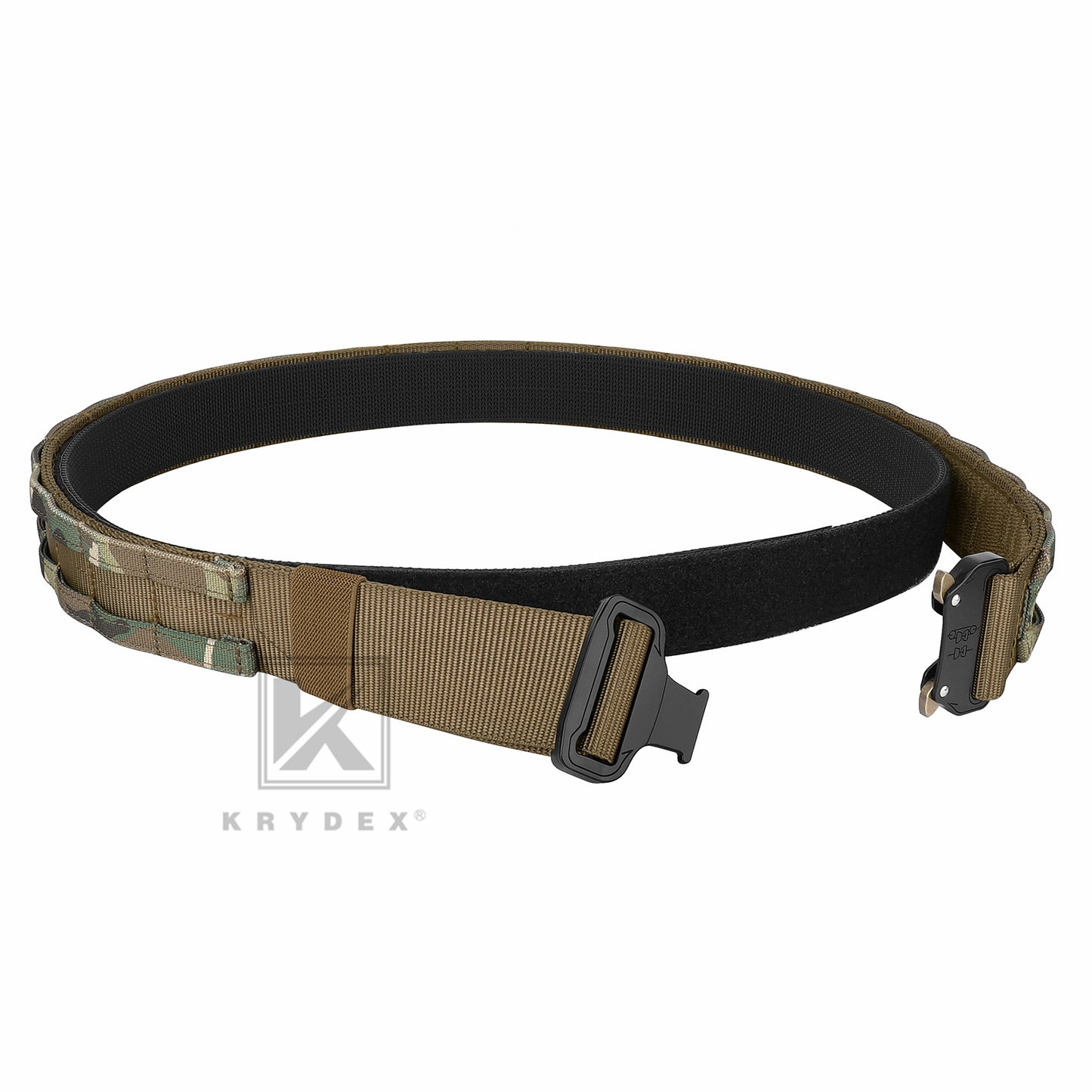 KRYDEX Quick Release 1.5"-1.75" Heavy Duty Metal Buckle Molle Rigger Outer & Inner Belt Airsoft Battle Tactical Outdoor Adjustable Waistband