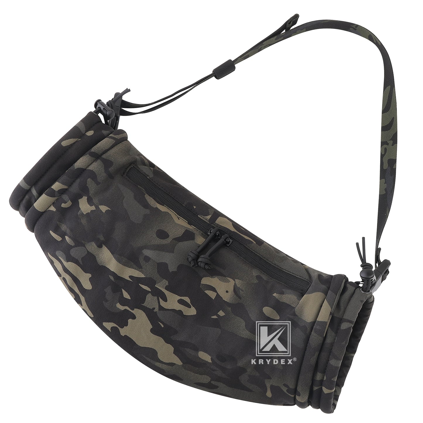 Krydex Tactical Soft Shell Hand Warmer Muff Sherpa Fleece Lined Muffler Water-Resist Vest Drop Hanger Warmer Pouch Outdoor Winter Hunting Field Survival