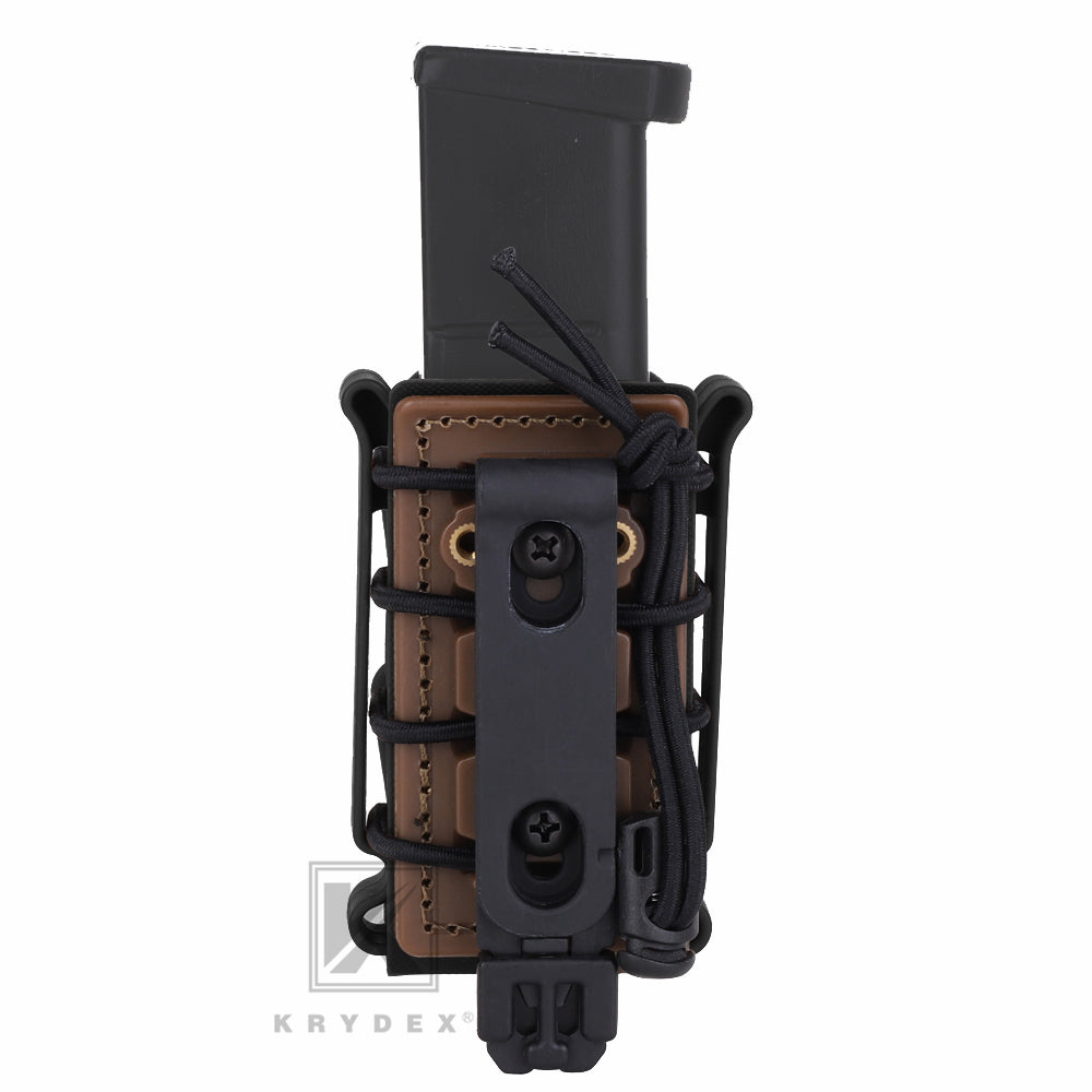KRYDEX Soft Shell 9mm Pistol Mag Pouch Magazine Carrier Holder with Belt Clip Short