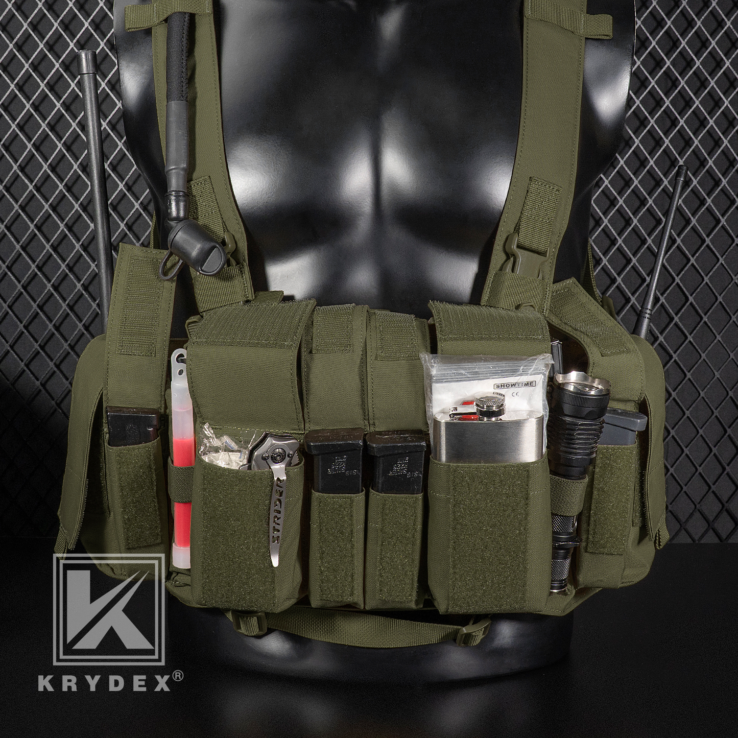 Krydex Tactical Chest Rig UW Gen IV Low Profile Micro Fight Rigs Carrier 556 9mm GP Pouch H Harness