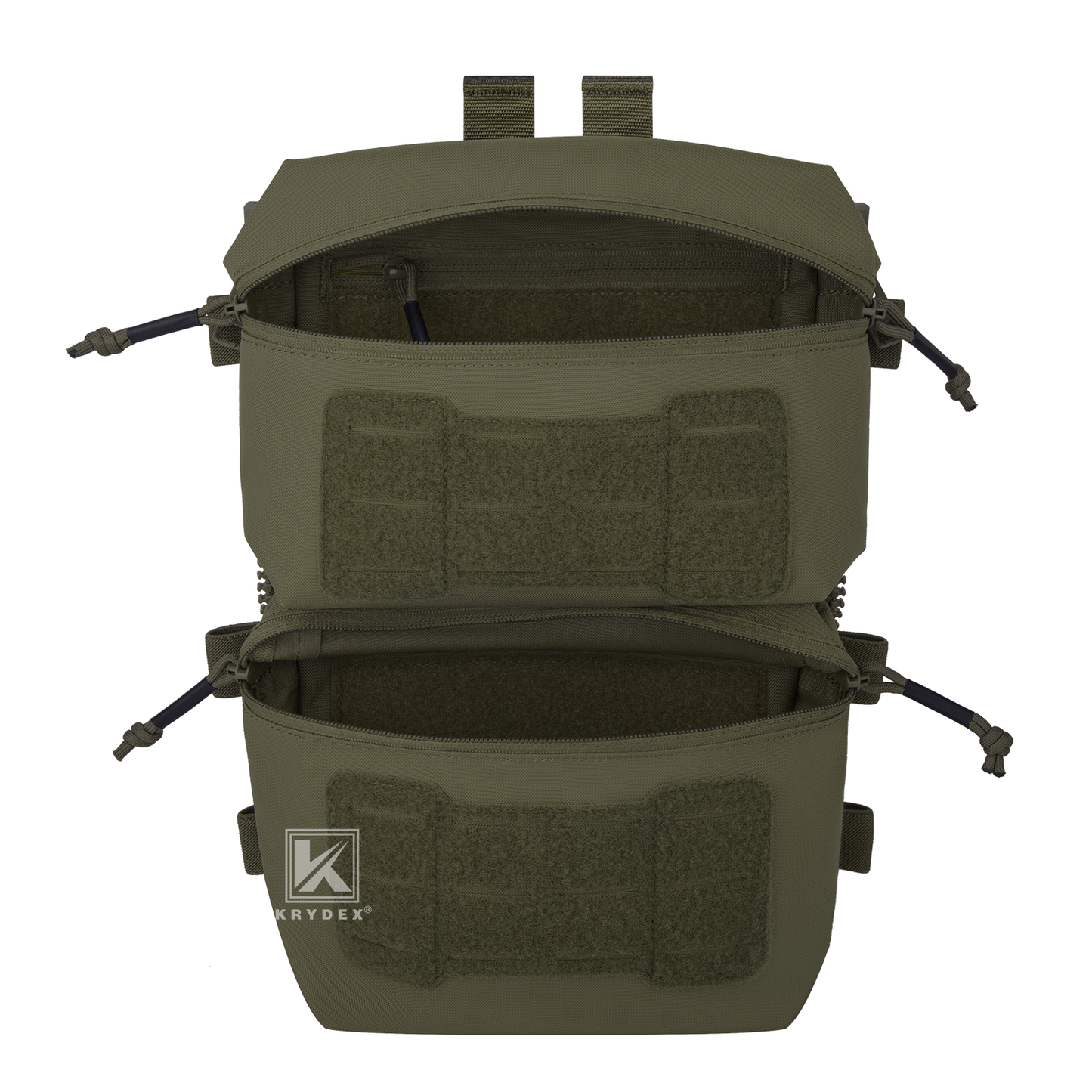 Krydex Tactical Back Panel Double Pouch Assault Zip On Modular Backpack for V5 vest