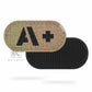 Krydex 4pcs AB+ POS Blood Type Patches Tactical Reflective Hook & Loop Badge First Aid Emergency IFAK Trauma Patch 2x1 In.