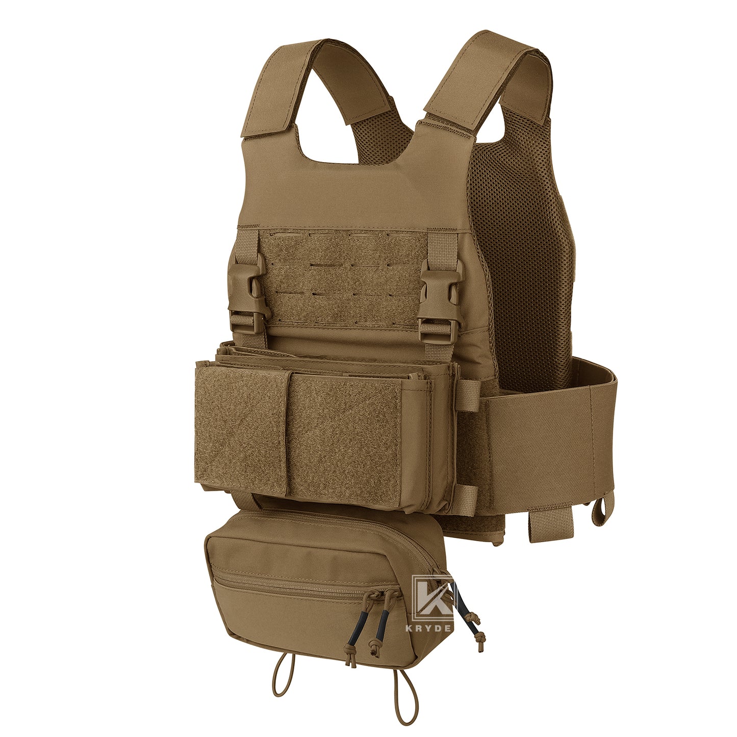 KRYDEX Low Vis Slick Plate Carrier Tactical Vest Body Armor w/MK Micro Fight Chest Rig Set