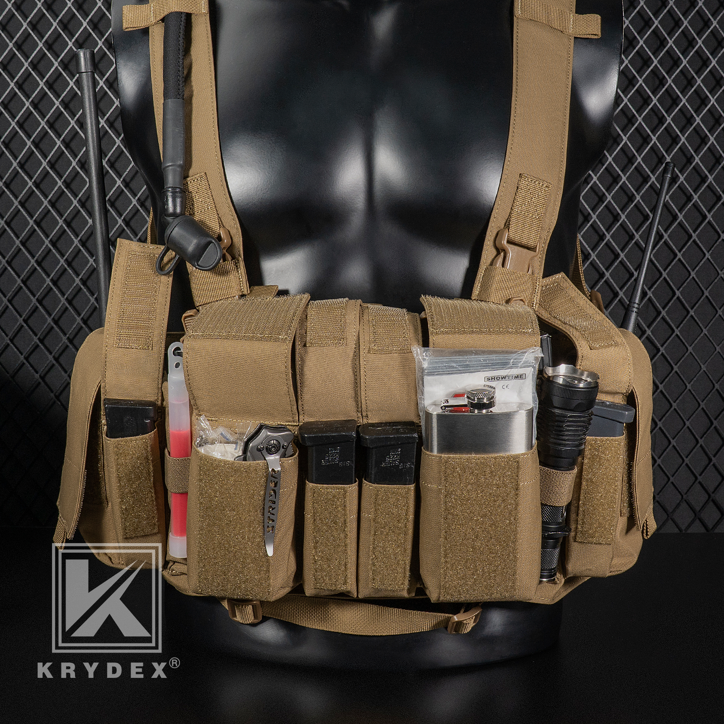 Krydex Tactical Chest Rig UW Gen IV Low Profile Micro Fight Rigs Carrier 556 9mm GP Pouch H Harness
