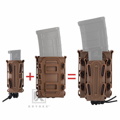 KRYDEX Soft Shell Magazine Pouch for 5.56mm 7.62mm & 9mm Pistol Mag Molle Clip