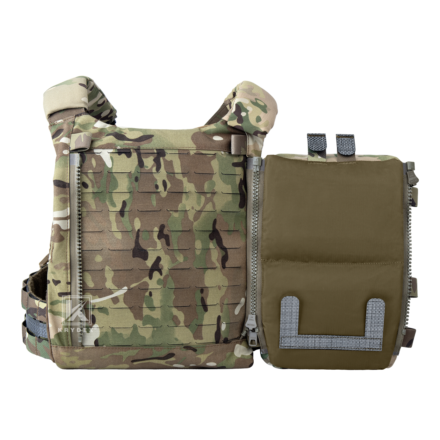 Krydex Tactical Back Panel Double Pouch Assault Zip On Modular Backpack for V5 vest