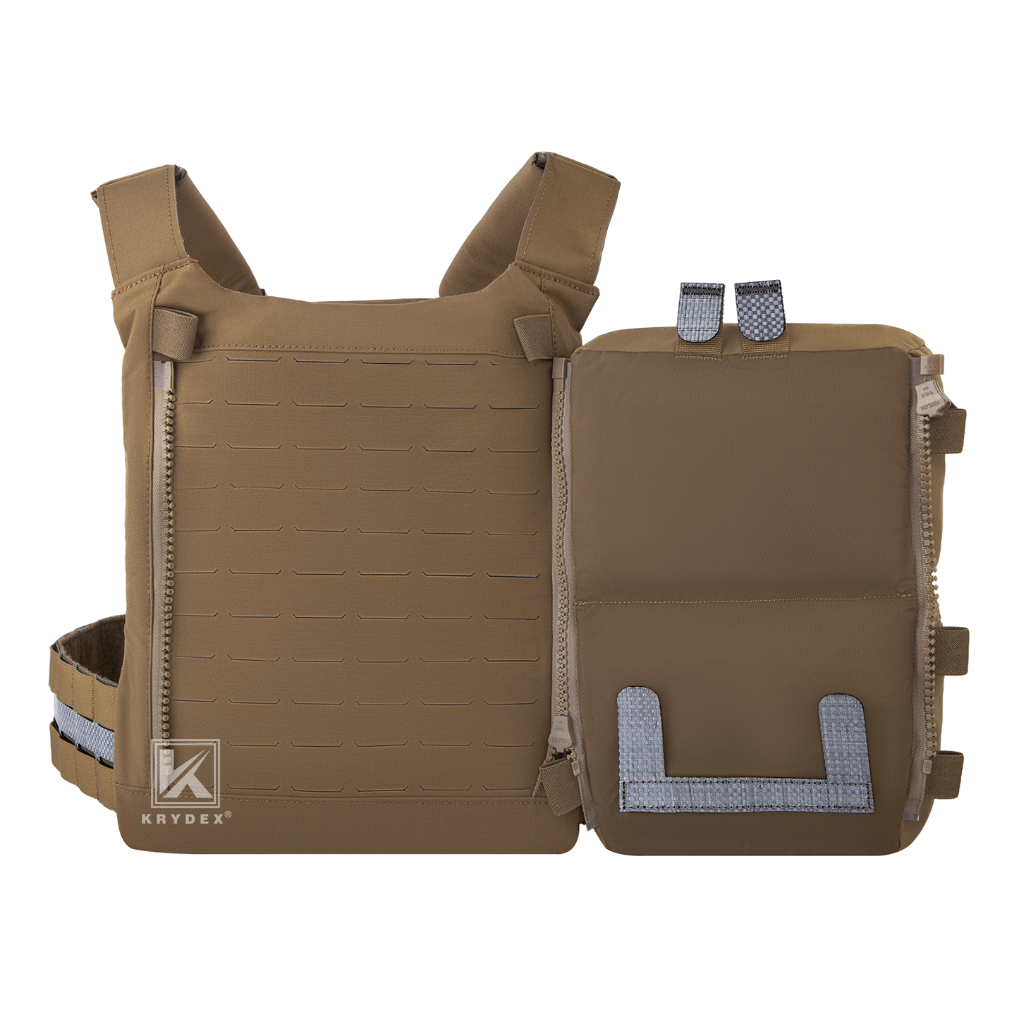Krydex Tactical Back Panel Double Pouch Assault Zip On Modular Backpack for V5 vest