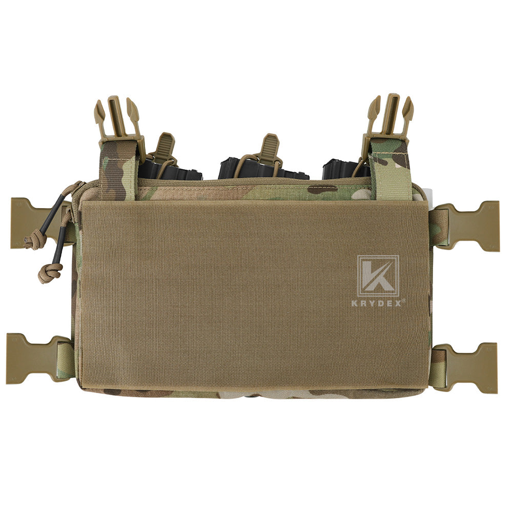 Krydex Tactical Chest Rig Triple Elastic 556 Magazine Pouch Placard GP Pouch Mini Drop Dangler Pouch