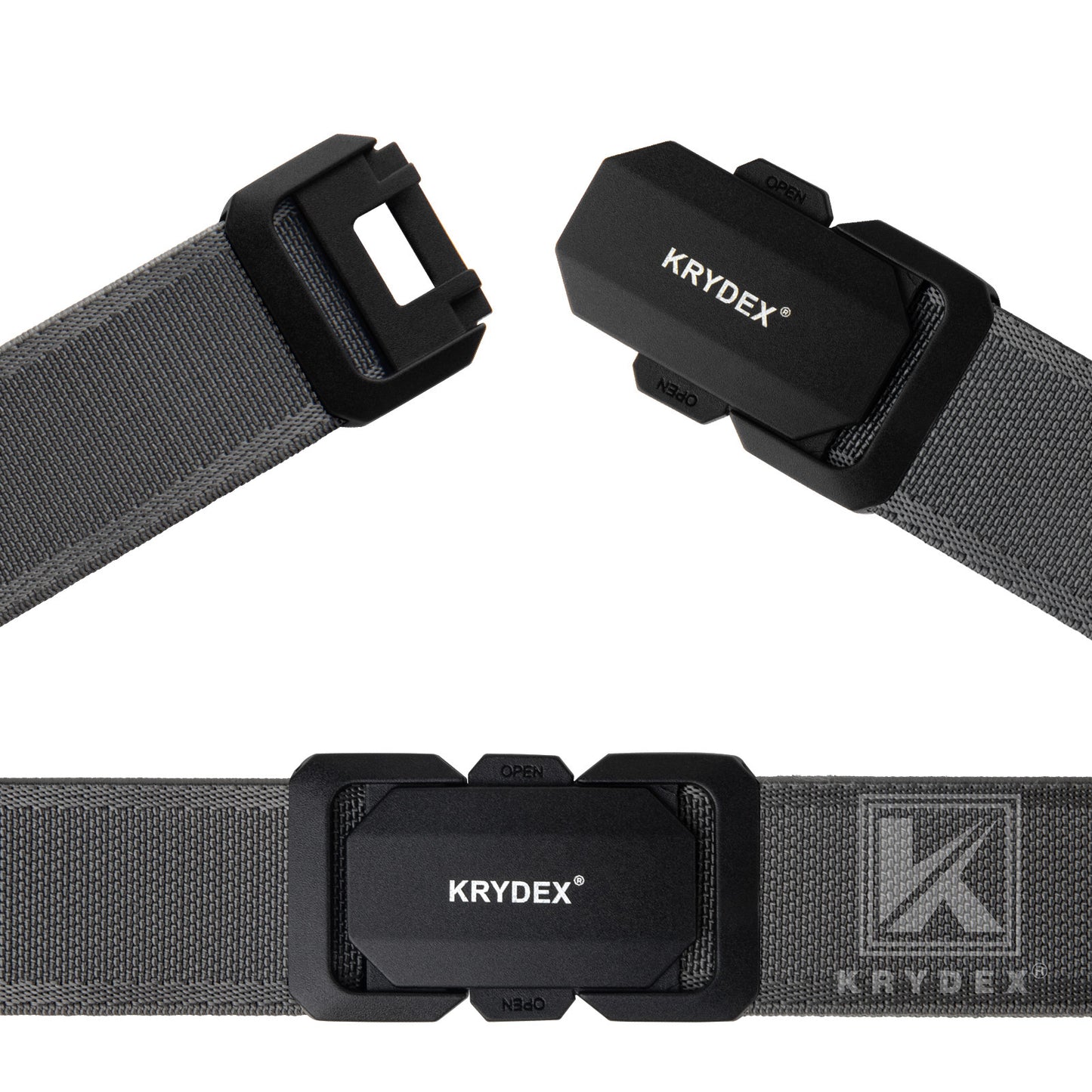 Krydex Tactical Belt Slim Profile Buckle Stretch Nylon Rigger Belt with Quick Release Buckle Heavy Duty for Work EDC Outdoor Duty Belt Jeans Chino Belt
