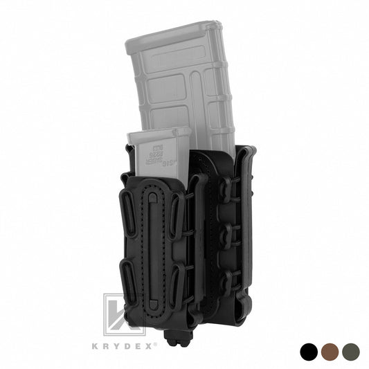 KRYDEX Soft Shell Magazine Pouch for 5.56mm 7.62mm & 9mm Pistol Mag Molle Clip
