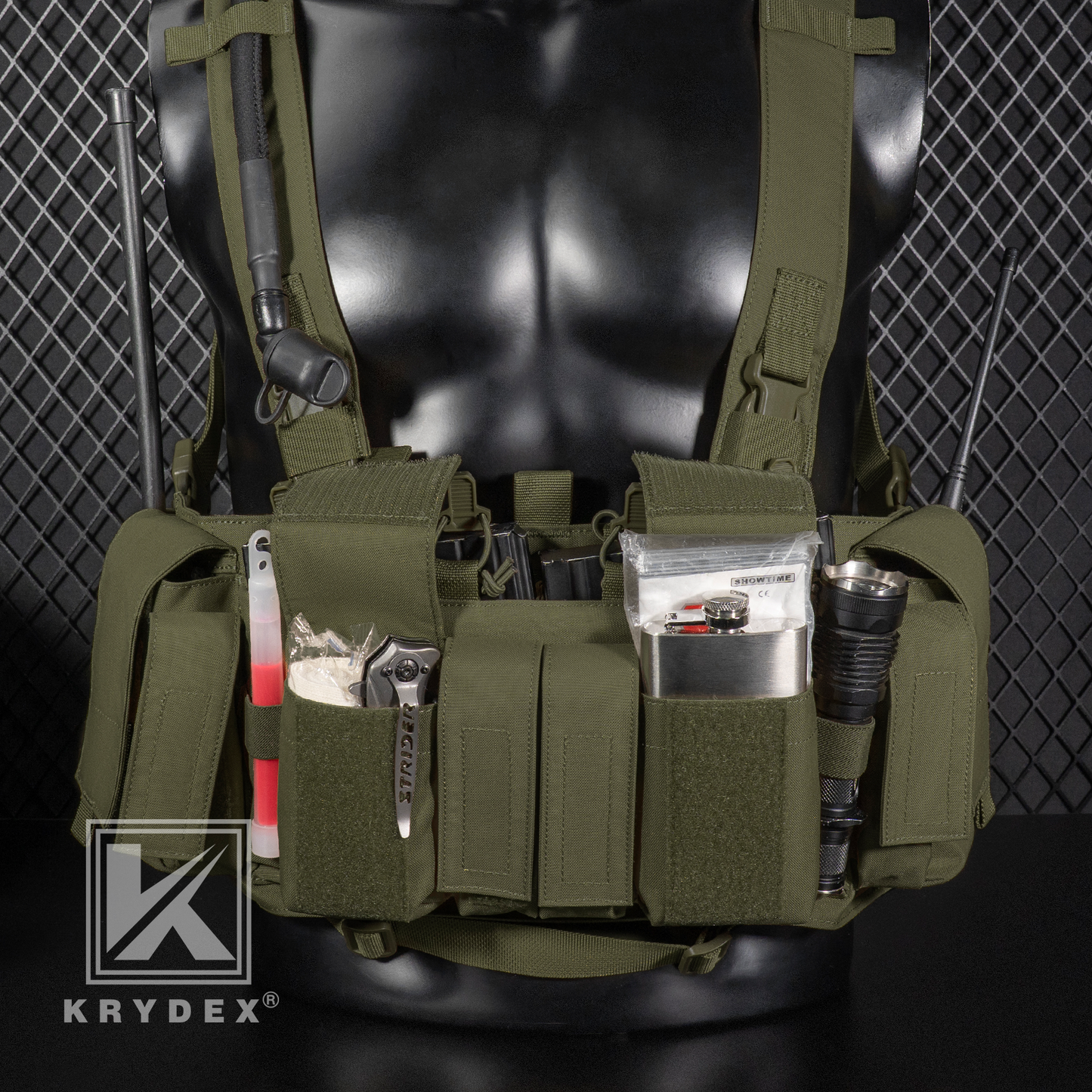 Krydex Tactical Chest Rig UW Gen IV Low Profile Micro Fight Rigs Carrier 556 9mm GP Pouch H Harness