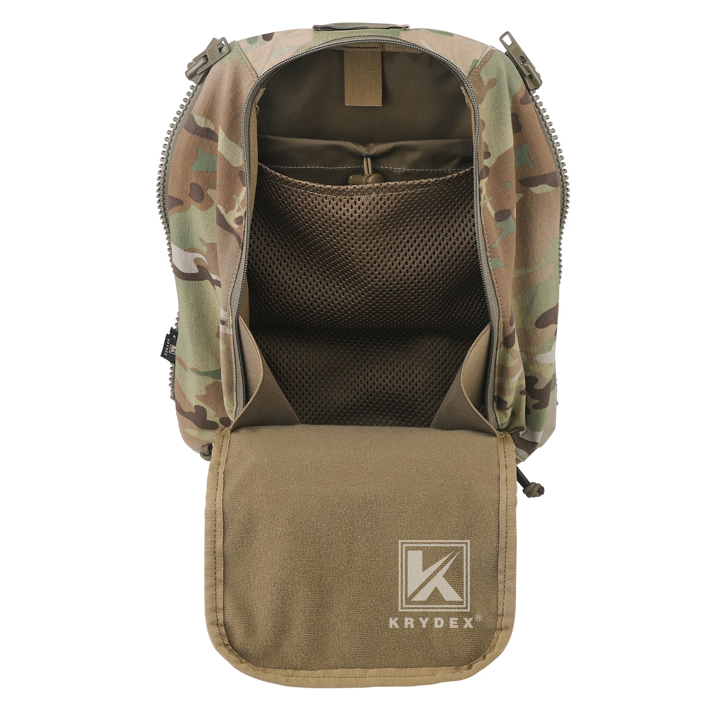 Krydex Tactical Zip-on Back Panel for Scarab Vest MOLLE Helmet Hydration Backpack