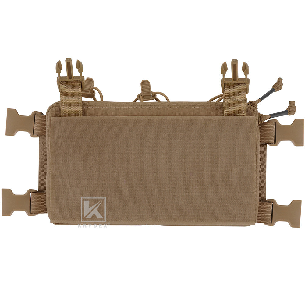 Krydex Tactical Chest Rig Triple Elastic 556 Magazine Pouch Placard GP Pouch Mini Drop Dangler Pouch