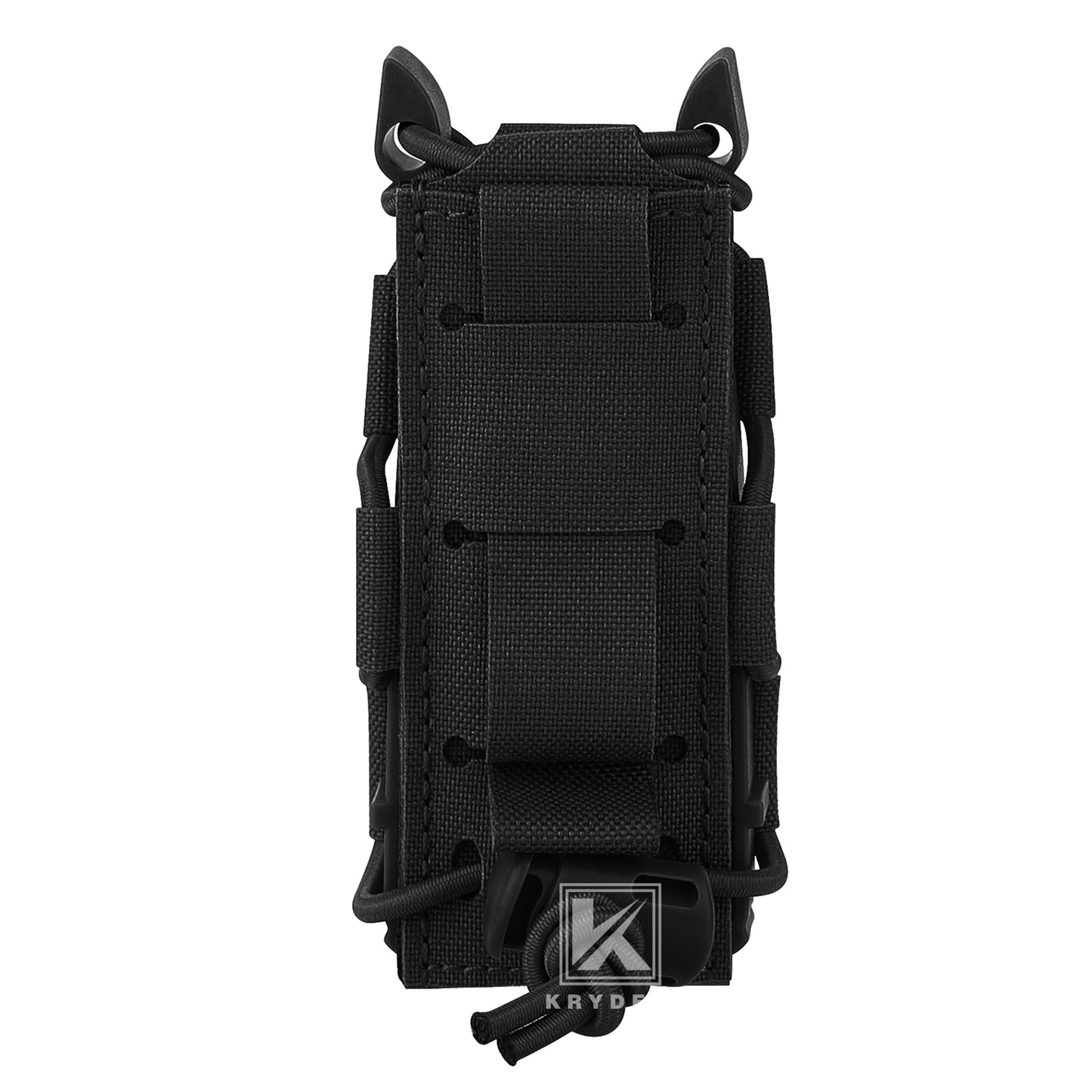 Krydex Tactical 9mm Magazine Pouch Open Top Pistol Mag Carrier Rapid Access MOLLE Compatible