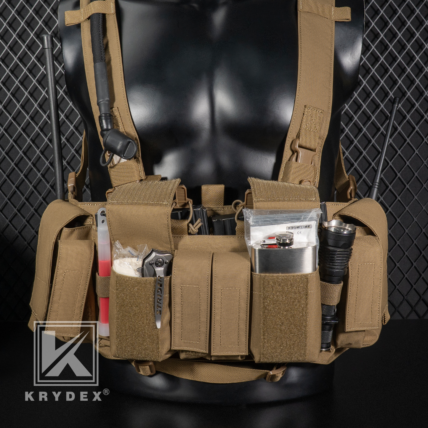 Krydex Tactical Chest Rig UW Gen IV Low Profile Micro Fight Rigs Carrier 556 9mm GP Pouch H Harness