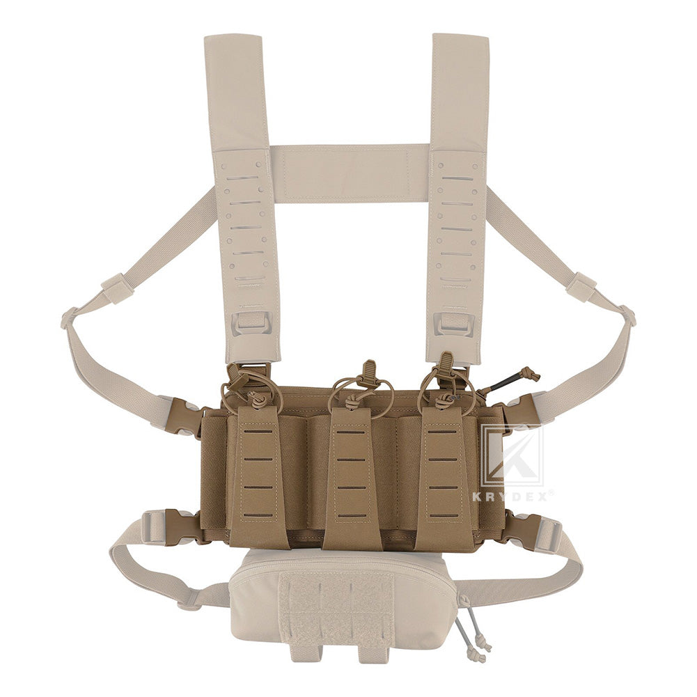Krydex Tactical Triple Elastic 556 Magazine Pouch Placard GP Pouch Low-Profile Mag Holders for Chest Rig and Vest