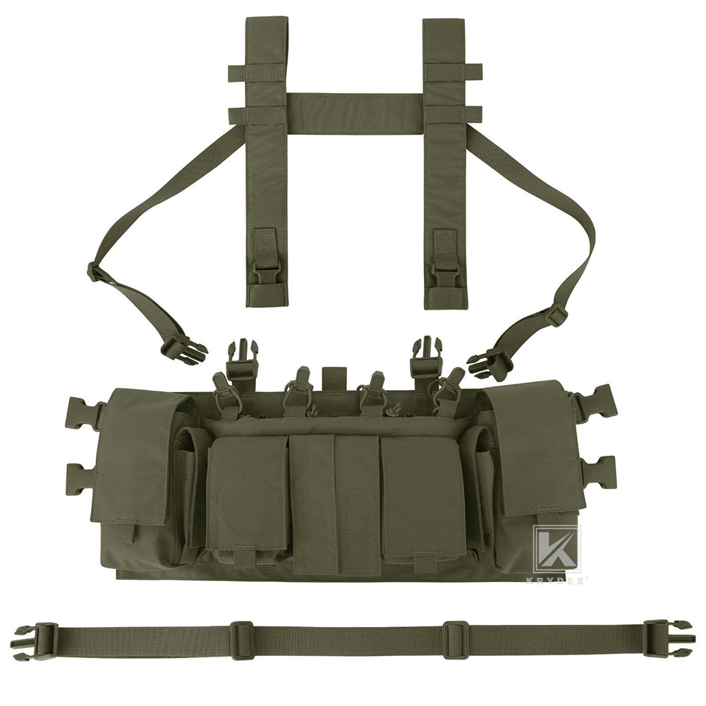 Krydex Tactical Chest Rig UW Gen IV Low Profile Micro Fight Rigs Carrier 556 9mm GP Pouch H Harness