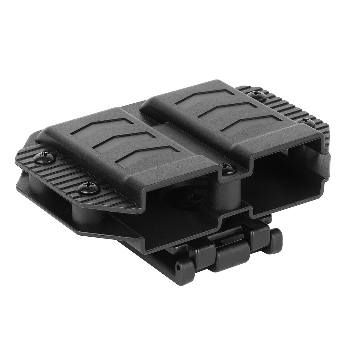 Krydex 9mm Double Stack Magazine Pouch 360° Rotatable Clip Fits 9mm/.40/.45 Double-Stack Mags Adjustable Retention Dual-Lock Mount for 1.5"-2.25" Belts & MOLLE