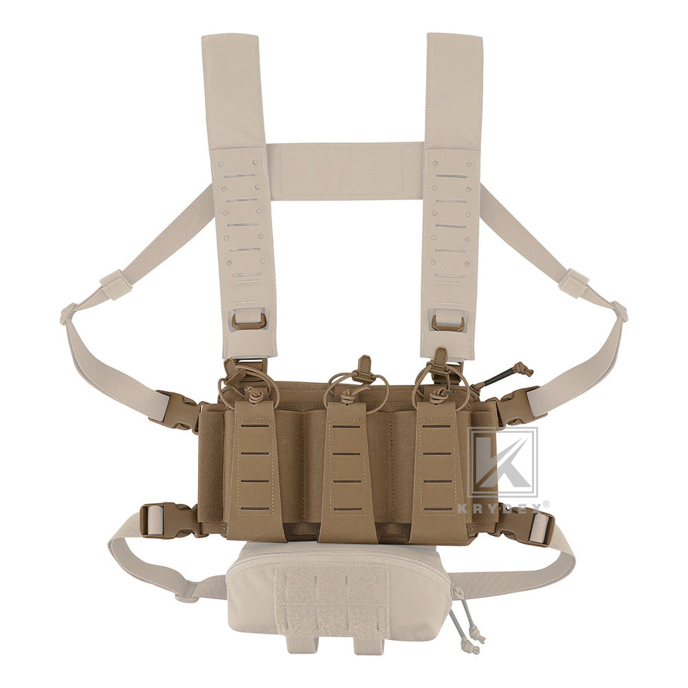 Krydex Tactical Triple Elastic 556 Magazine Pouch Placard GP Pouch Low-Profile Mag Holders for Chest Rig and Vest