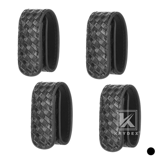 Krydex Double Snap Duty Belt Keepers – 4-Pack for 2"/2.25" Duty Belts Basket Weave Belt Keepers Reduce Sag & Slippage for Police Security EMT