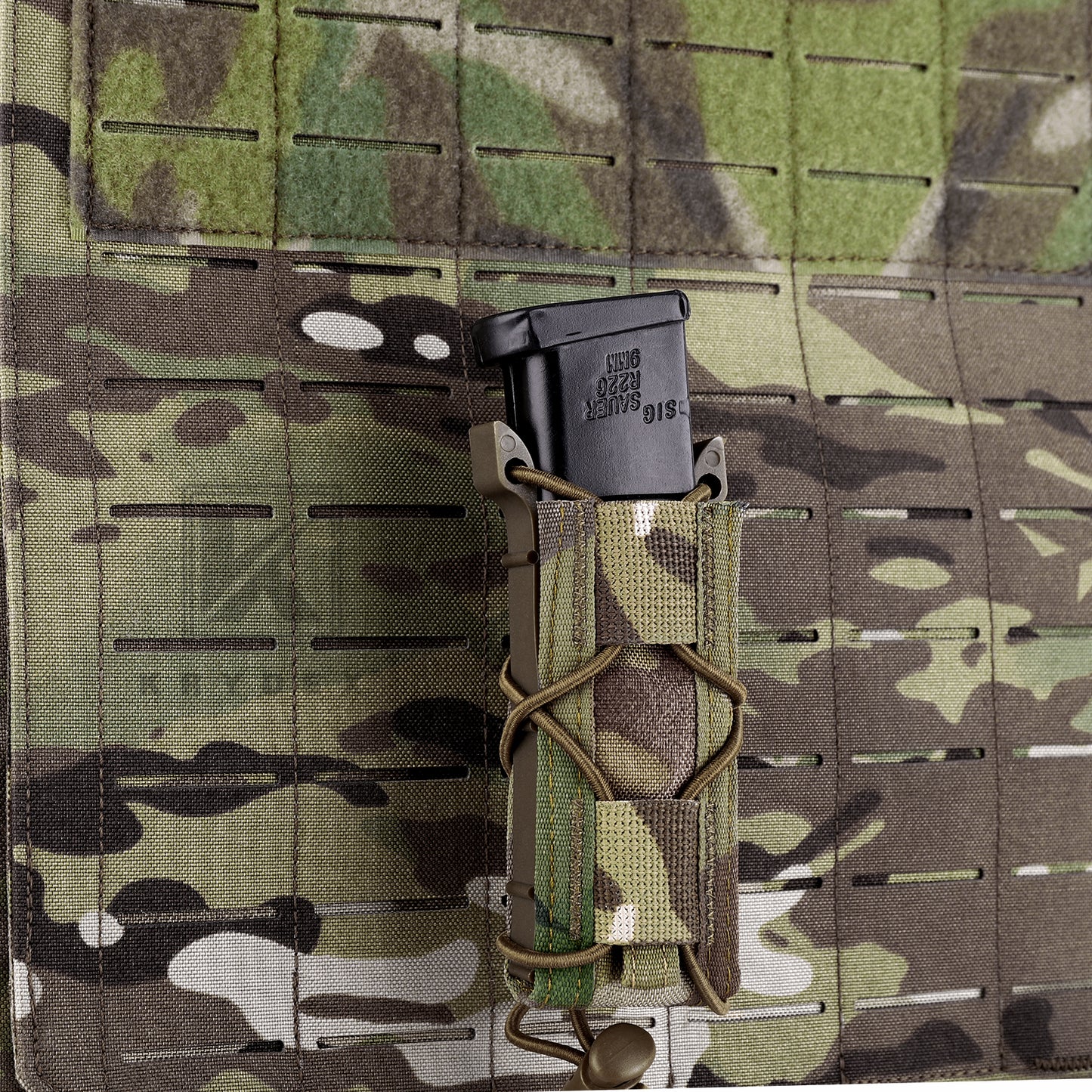 KRYDEX Tactical Modular 9mm Single Pistol Open Top Magazine Pouch Mag Holder