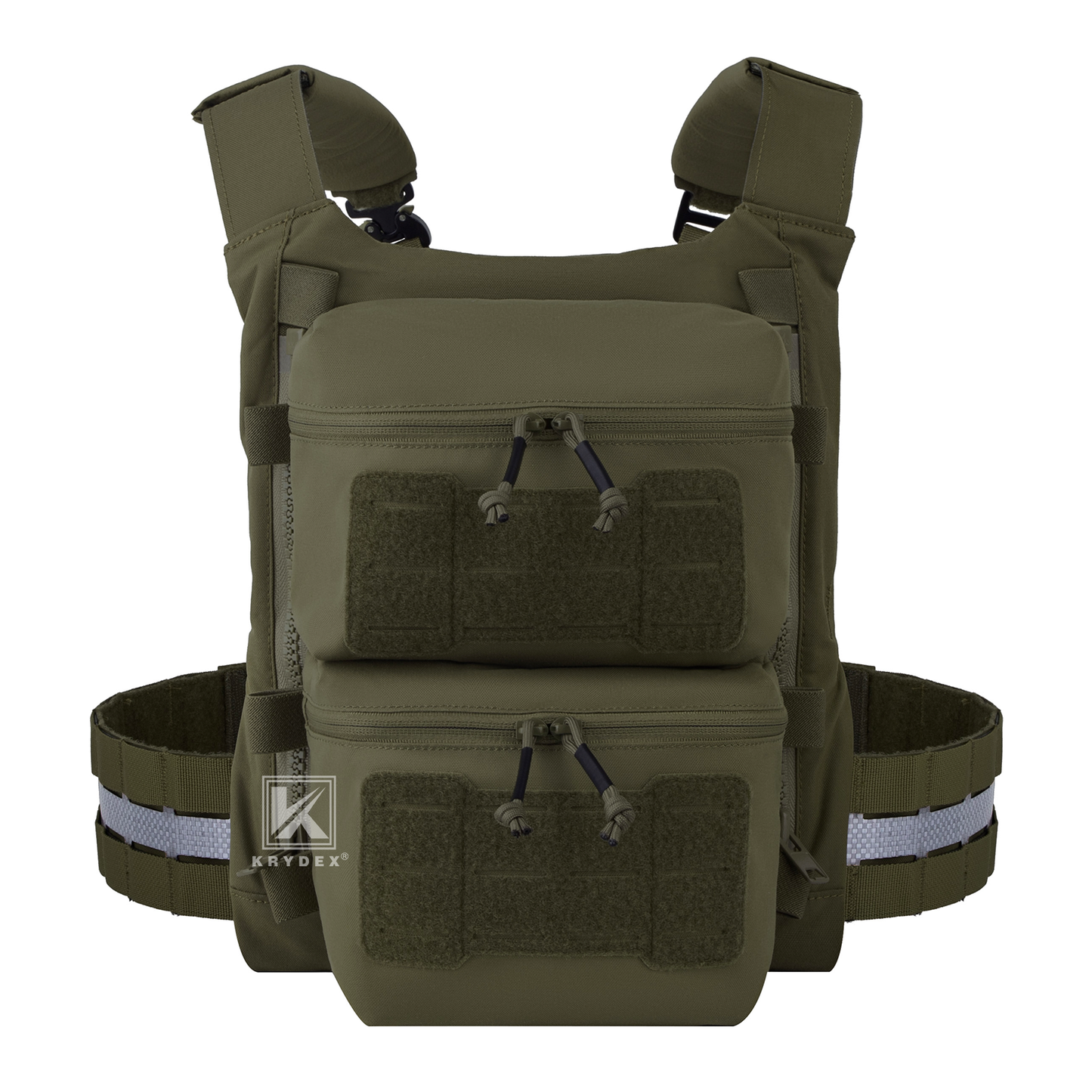 Krydex Tactical Back Panel Double Pouch Assault Zip On Modular Backpack for V5 vest