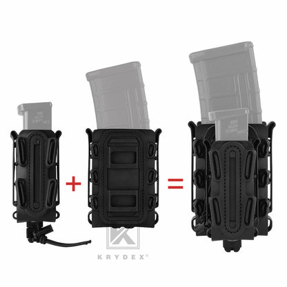 KRYDEX Soft Shell Magazine Pouch for 5.56mm 7.62mm & 9mm Pistol Mag Molle Clip