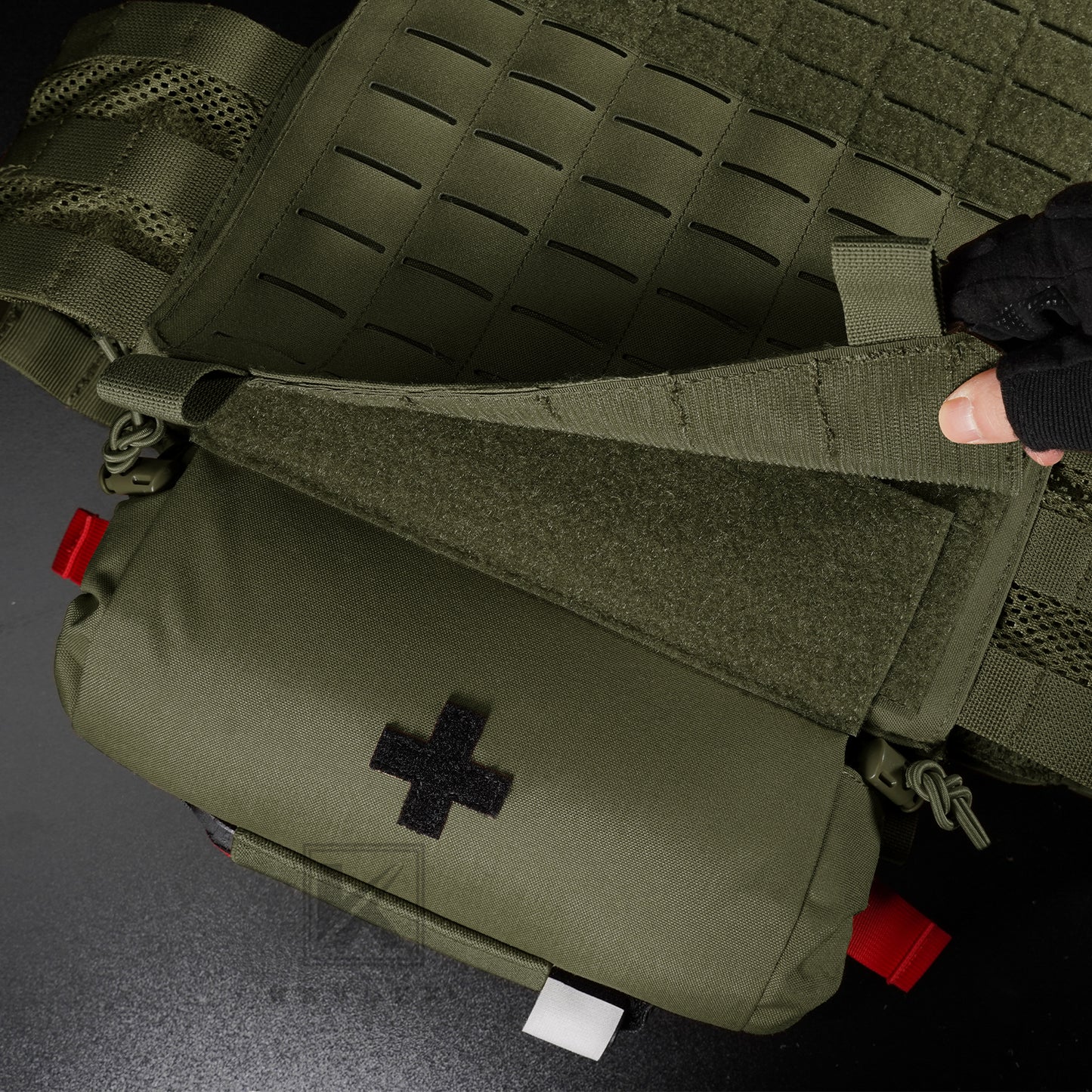 Krydex Tactical First AID Trauma Roll Up Medic Pouch EMT IFAK Dangler Drop Dump Pouch for Vest Chest Rig