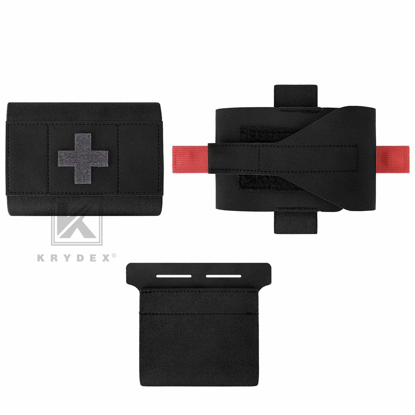 Krydex Tactical Micro Trauma Pouch MED IFAK Kit First Aid Insert Medical Holder Removable Tourniquet Holder MOLLE & Belt Compatible