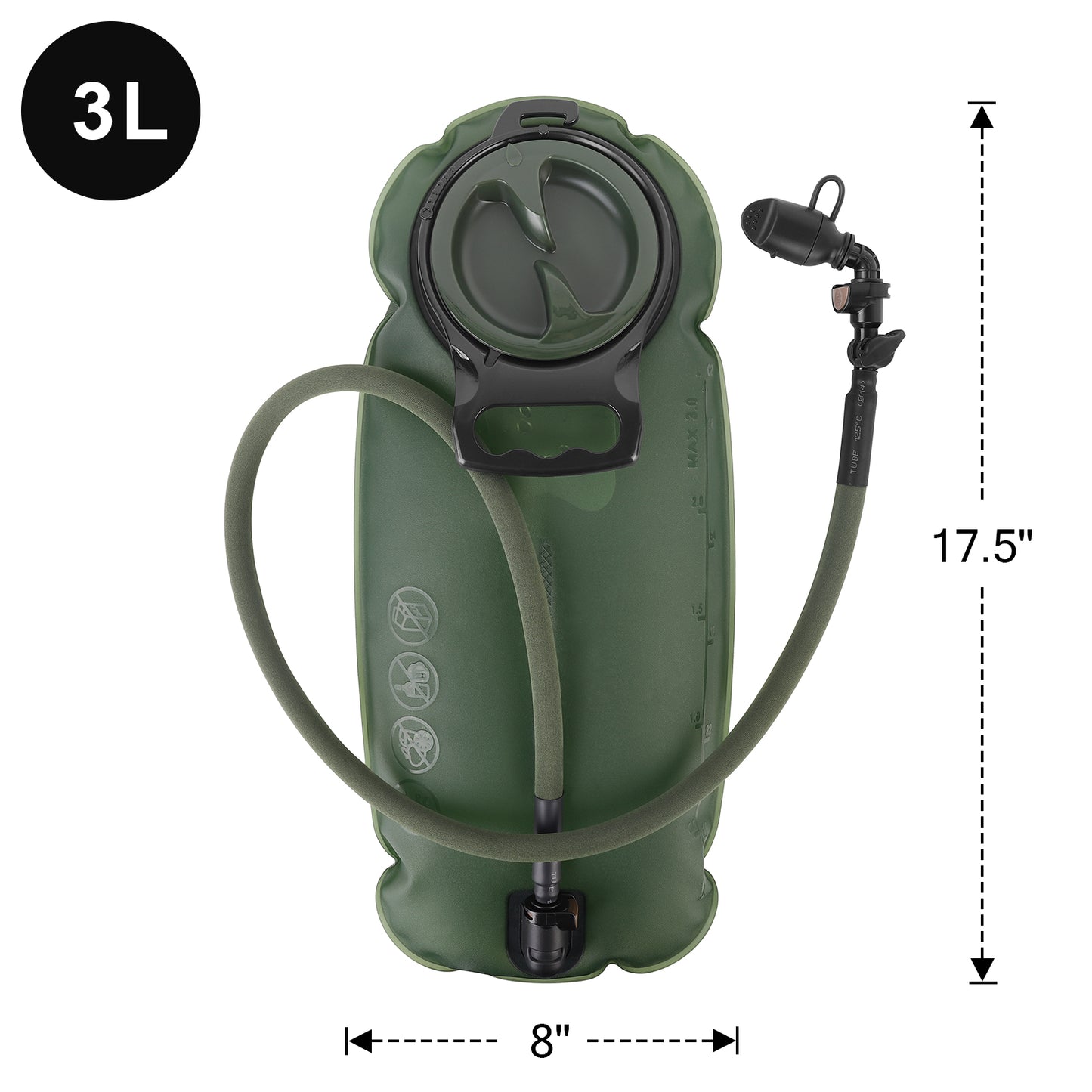 Krydex Tactical MOLLE Hydration Pack 100 oz Carrier 3L Water Bladder Pouch Modular Pack Bag