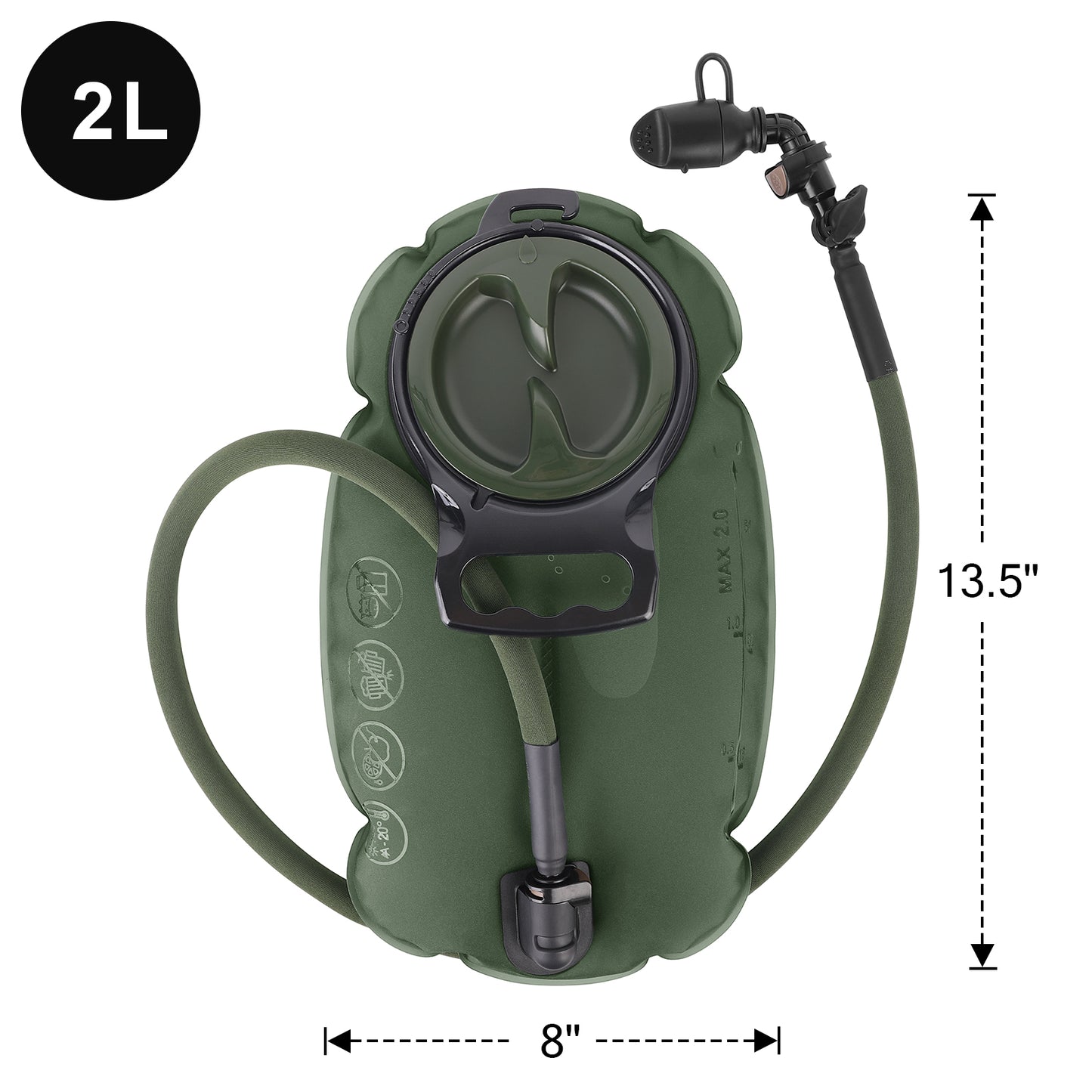Krydex Tactical Hydration Pack 1.5L 50oz Water Bladder Carrier MOLLE for vest Hydro Backpack