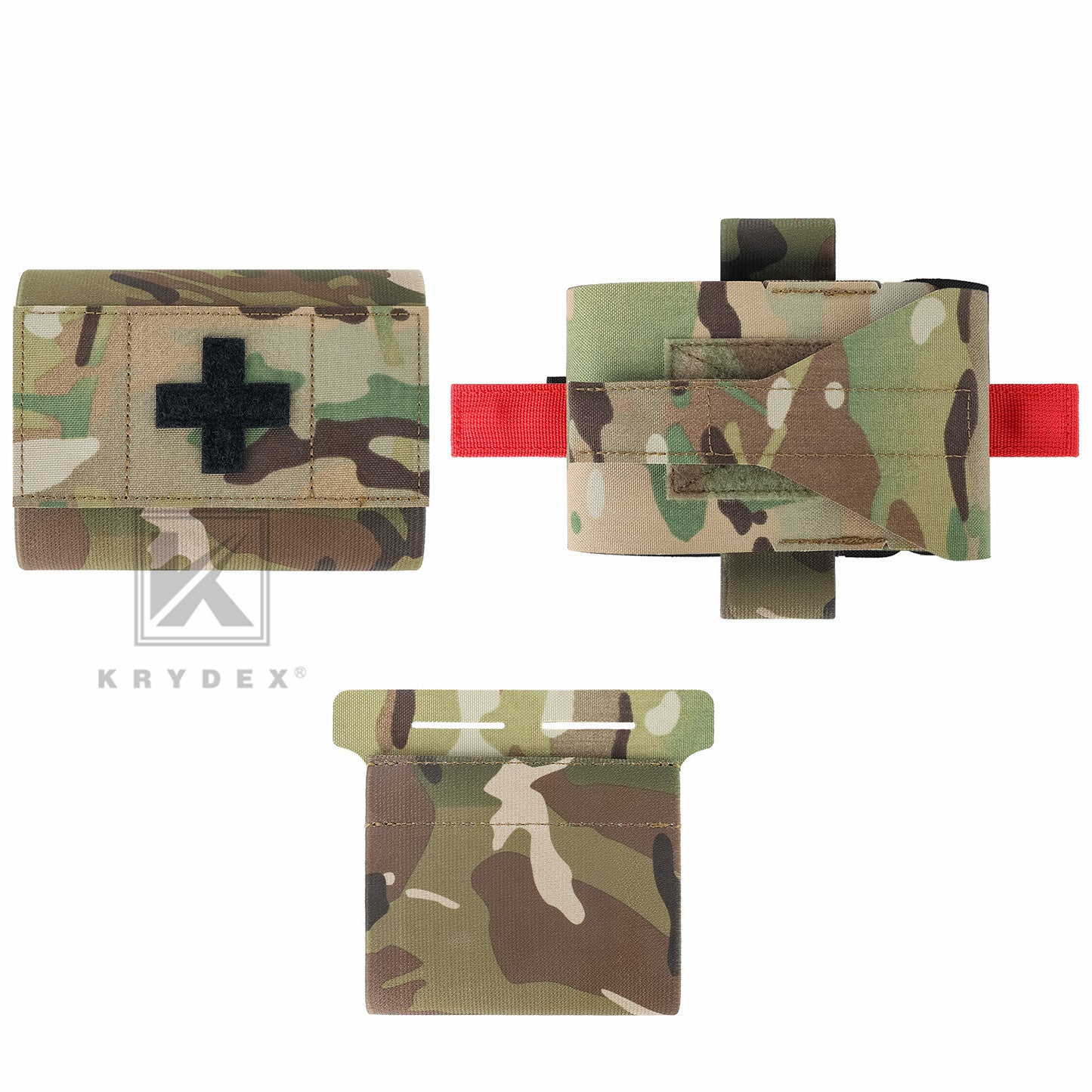 Krydex Tactical Micro Trauma Pouch MED IFAK Kit First Aid Insert Medical Holder Removable Tourniquet Holder MOLLE & Belt Compatible