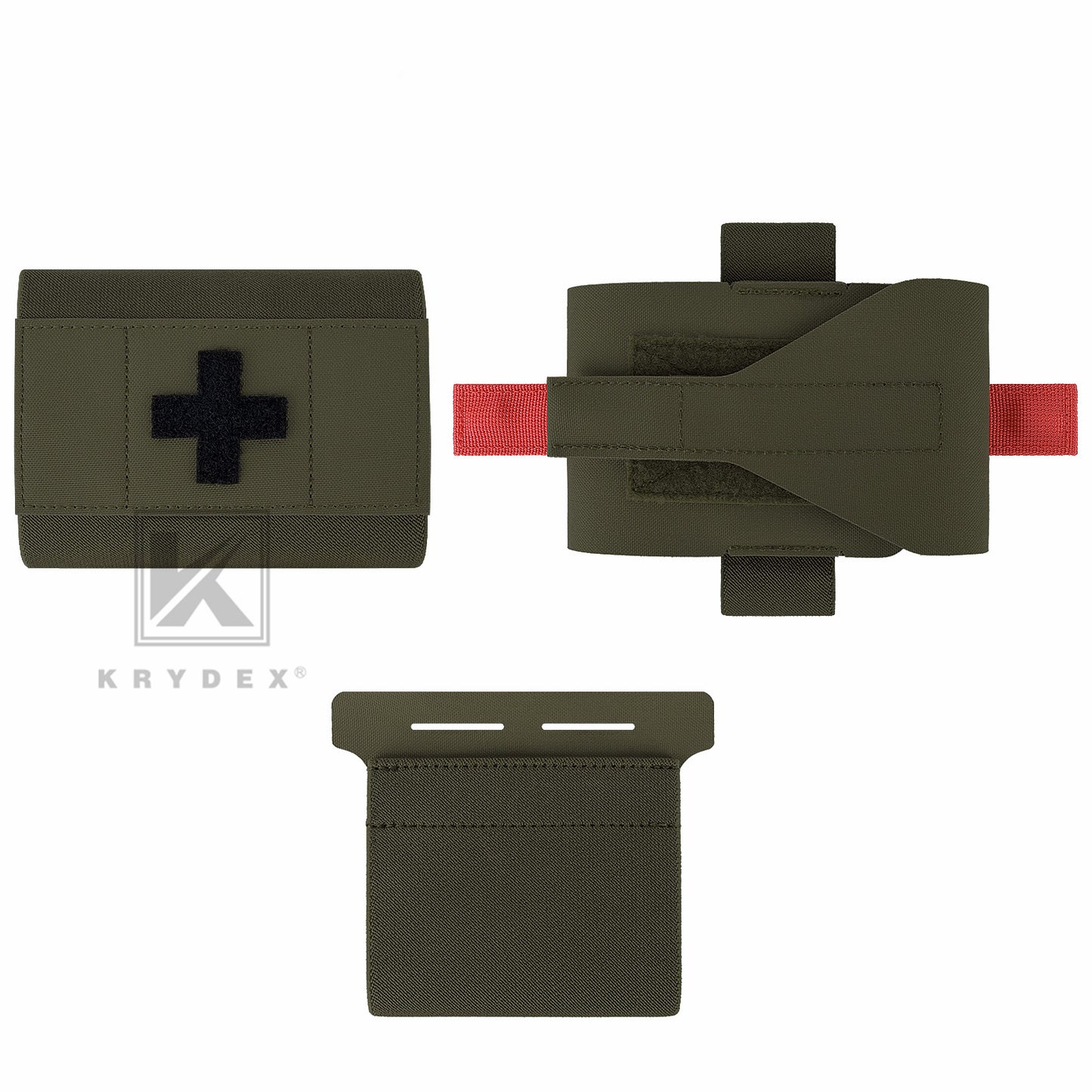 Krydex Tactical Micro Trauma Pouch MED IFAK Kit First Aid Insert Medical Holder Removable Tourniquet Holder MOLLE & Belt Compatible