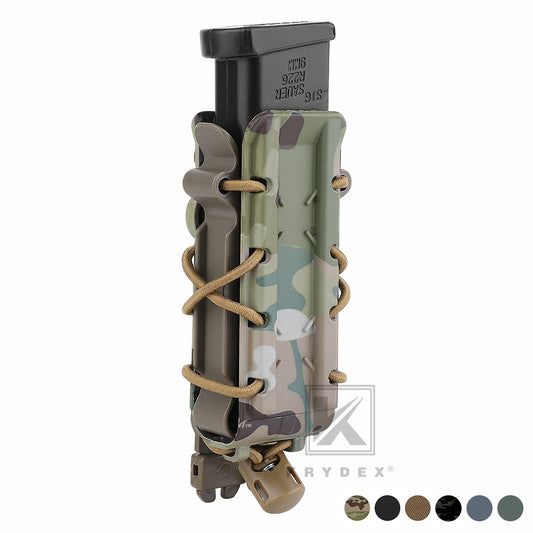 KRYDEX Tactical 9mm Pistol Mag Pouch MOLLE/Belt Clip Magazine Carrier Hard Shell