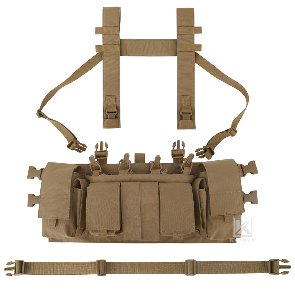 Krydex Tactical Chest Rig UW Gen IV Low Profile Micro Fight Rigs Carrier 556 9mm GP Pouch H Harness