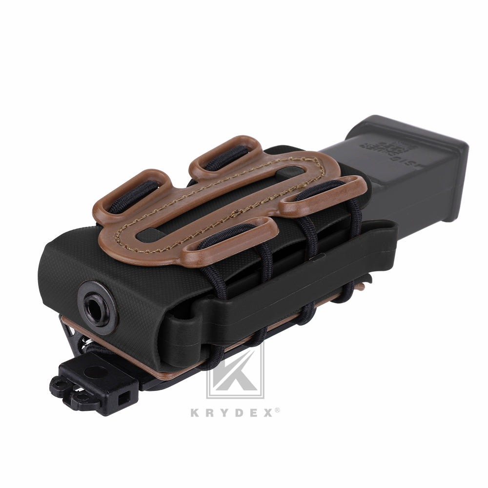 KRYDEX Soft Shell 9mm Pistol Mag Pouch Magazine Carrier Holder with Belt Clip Short