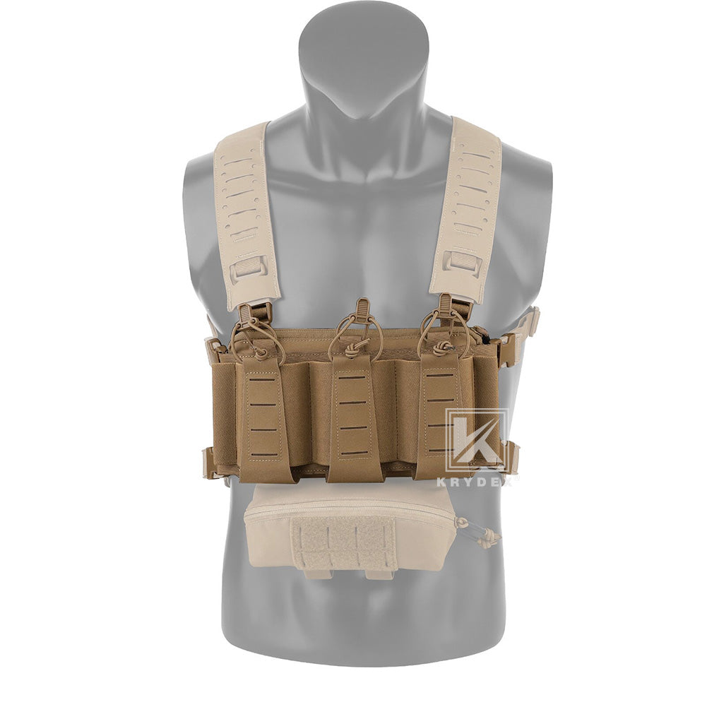 Krydex Tactical Triple Elastic 556 Magazine Pouch Placard GP Pouch Low-Profile Mag Holders for Chest Rig and Vest