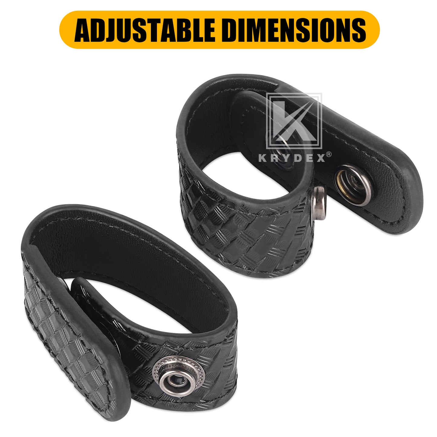 Krydex Double Snap Duty Belt Keepers – 4-Pack for 2"/2.25" Duty Belts Basket Weave Belt Keepers Reduce Sag & Slippage for Police Security EMT