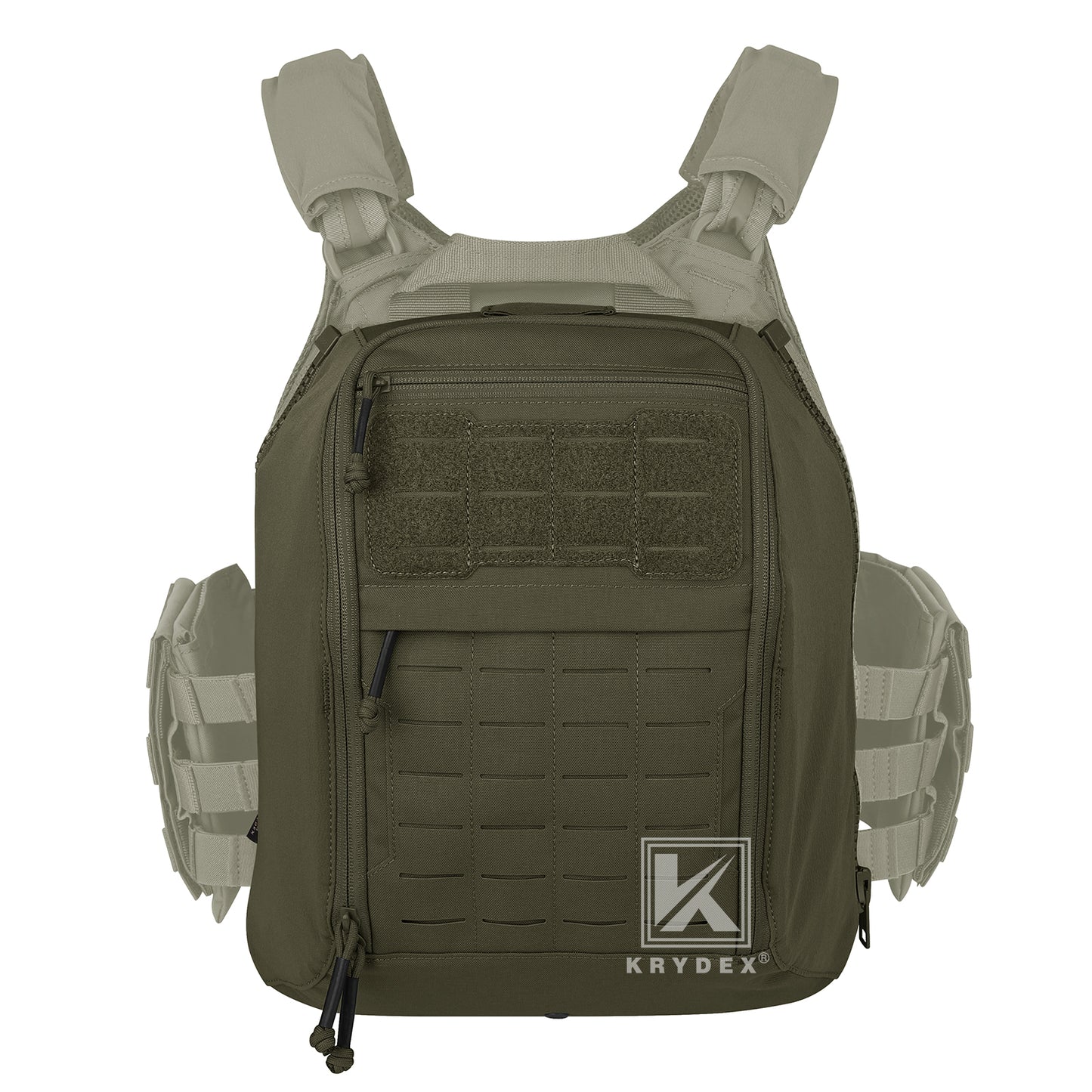 Krydex Tactical Zip-on Back Panel for Scarab Vest MOLLE Helmet Hydration Backpack