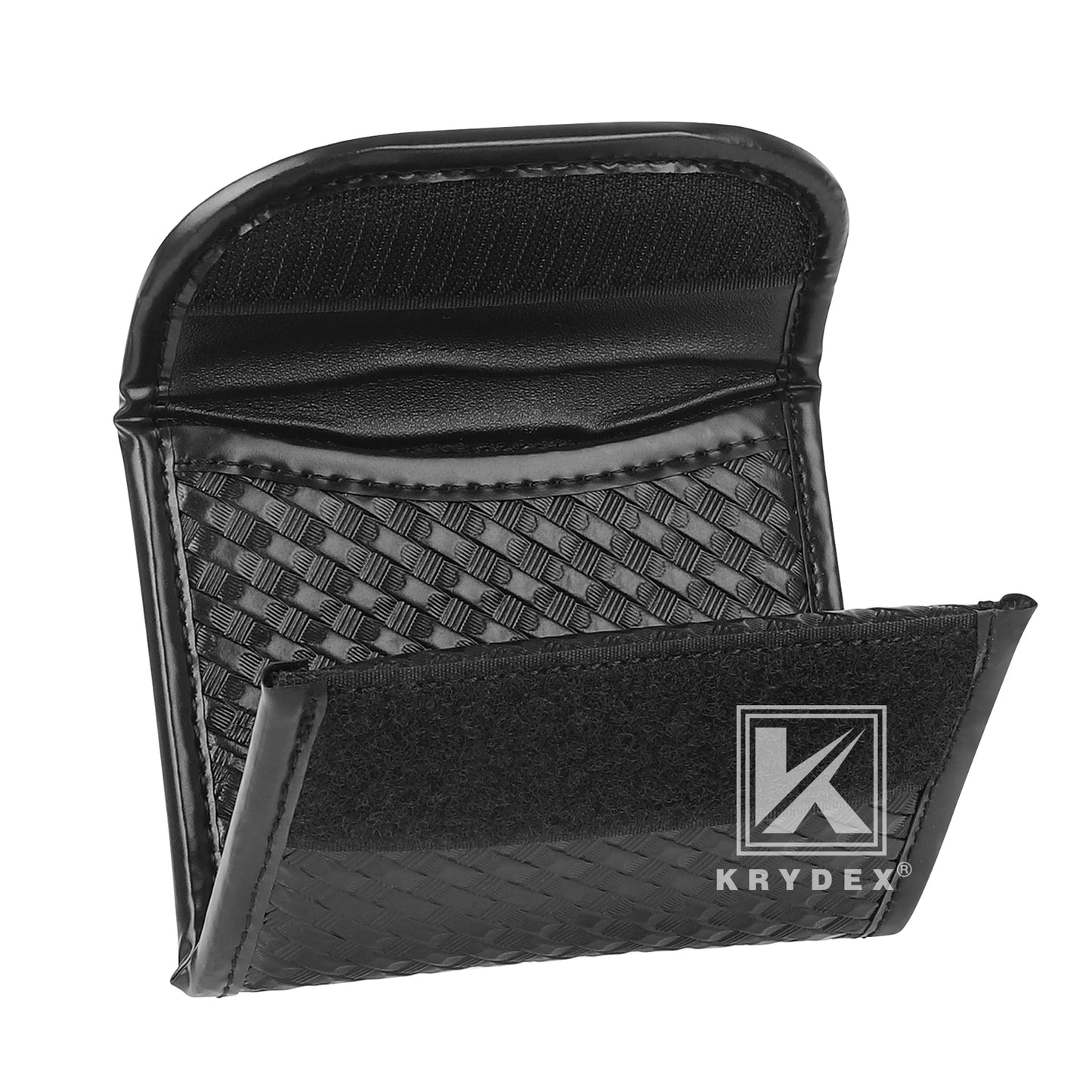 Krydex Flat Glove Holder Latex Nitrile Disposable Gloves Pouch Basket Weave Keeper Fits 2" & 2.25" Duty Belt For Police Firefighter Law enforcement EMT Paramedic First Responders
