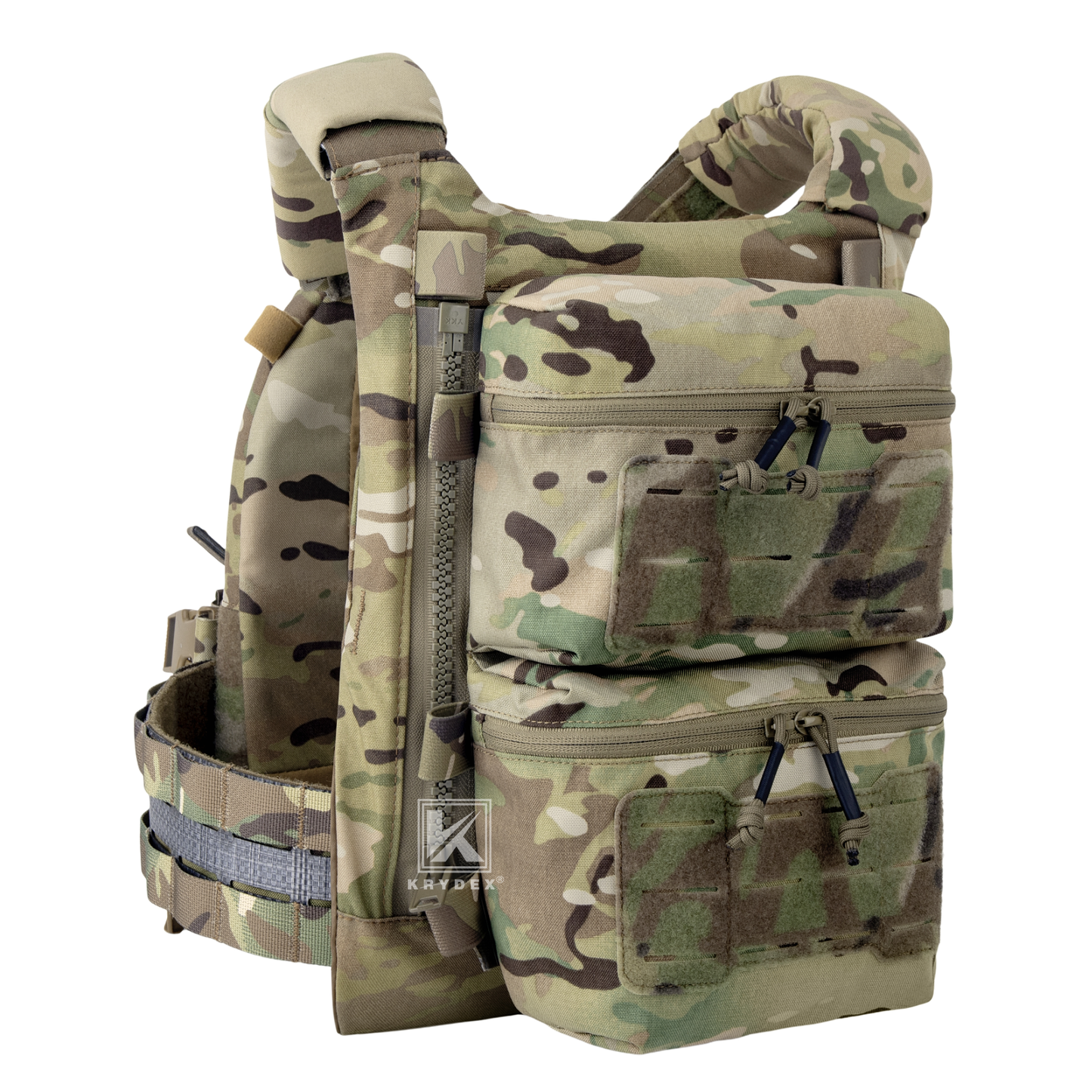 Krydex Tactical Back Panel Double Pouch Assault Zip On Modular Backpack for V5 vest