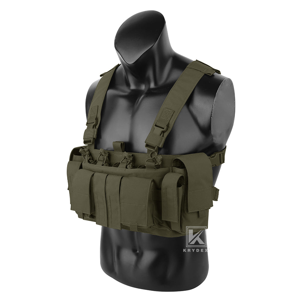Krydex Tactical Chest Rig UW Gen IV Low Profile Micro Fight Rigs Carrier 556 9mm GP Pouch H Harness