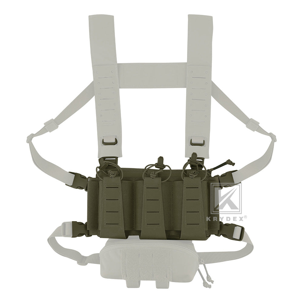 Krydex Tactical Triple Elastic 556 Magazine Pouch Placard GP Pouch Low-Profile Mag Holders for Chest Rig and Vest