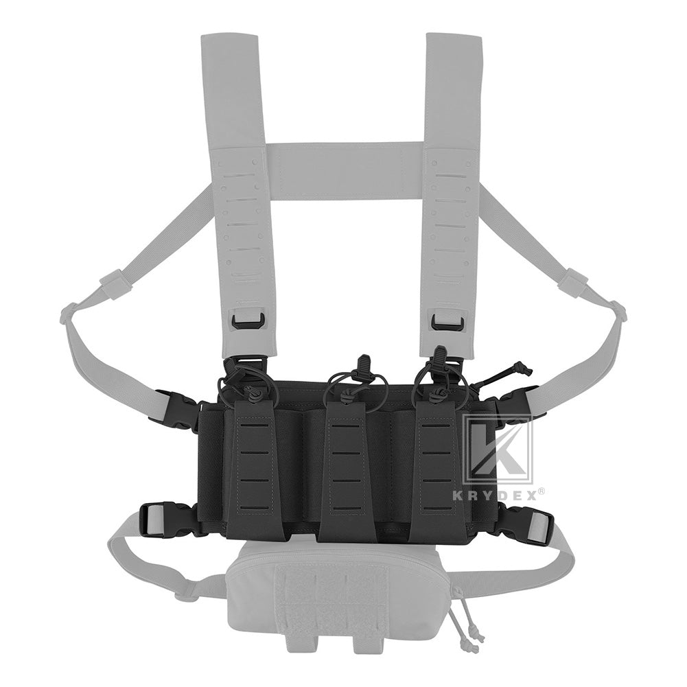 Krydex Tactical Triple Elastic 556 Magazine Pouch Placard GP Pouch Low-Profile Mag Holders for Chest Rig and Vest