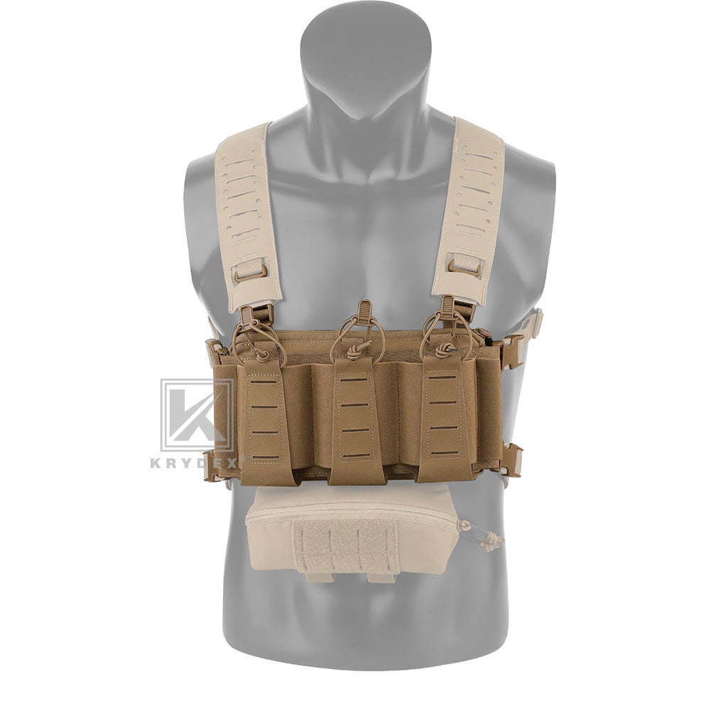Krydex Tactical Triple Elastic 556 Magazine Pouch Placard GP Pouch Low-Profile Mag Holders for Chest Rig and Vest