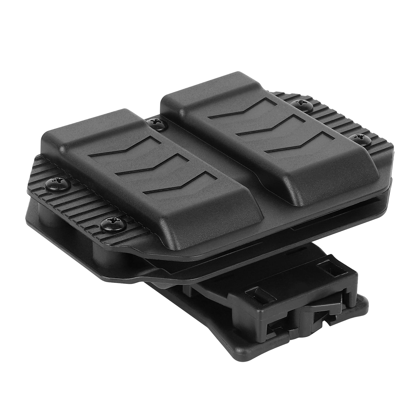 Krydex 9mm Double Stack Magazine Pouch 360° Rotatable Clip Fits 9mm/.40/.45 Double-Stack Mags Adjustable Retention Dual-Lock Mount for 1.5"-2.25" Belts & MOLLE