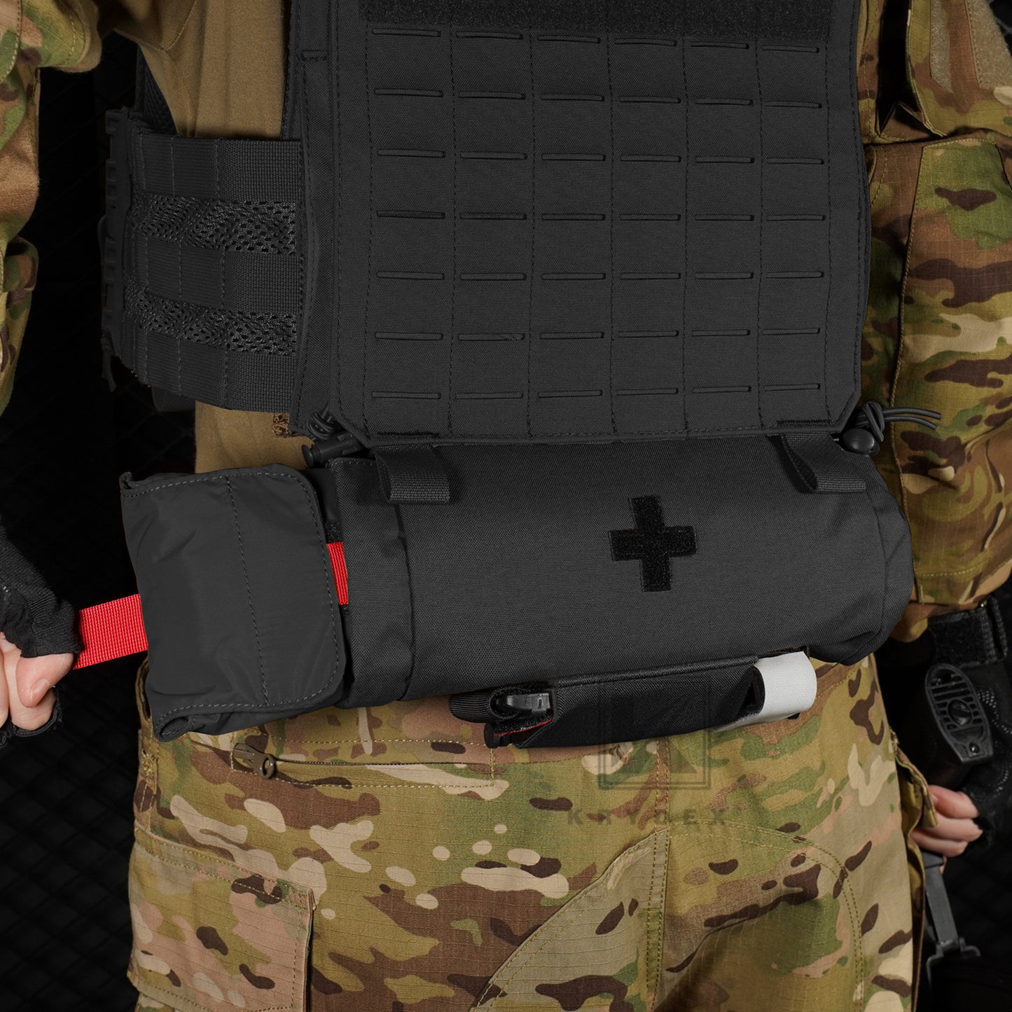 Krydex Tactical First AID Trauma Roll Up Medic Pouch EMT IFAK Dangler Drop Dump Pouch for Vest Chest Rig