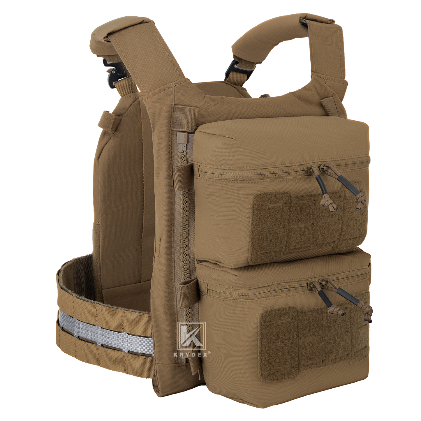 Krydex Tactical Back Panel Double Pouch Assault Zip On Modular Backpack for V5 vest